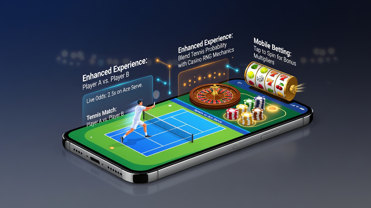 Darstellung mobiler Schnittstellen mit integrierten Tennis- und Casino-Funktionen