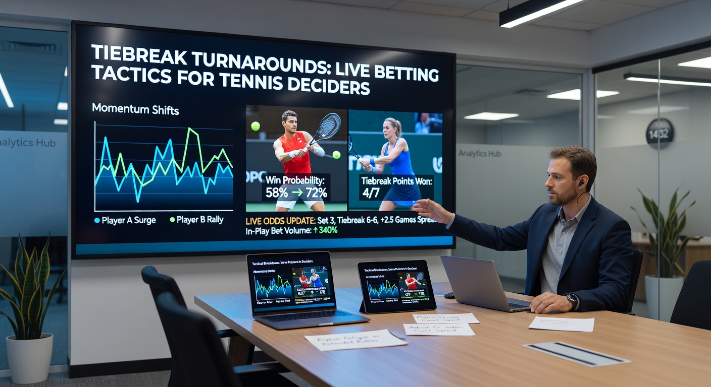 Grafik mit Statistiken zu Tiebreak-Umkehrungen in Tennis-Entscheidungssätzen, inklusive Balkendiagrammen zu Server- vs. Returner-Erfolgen